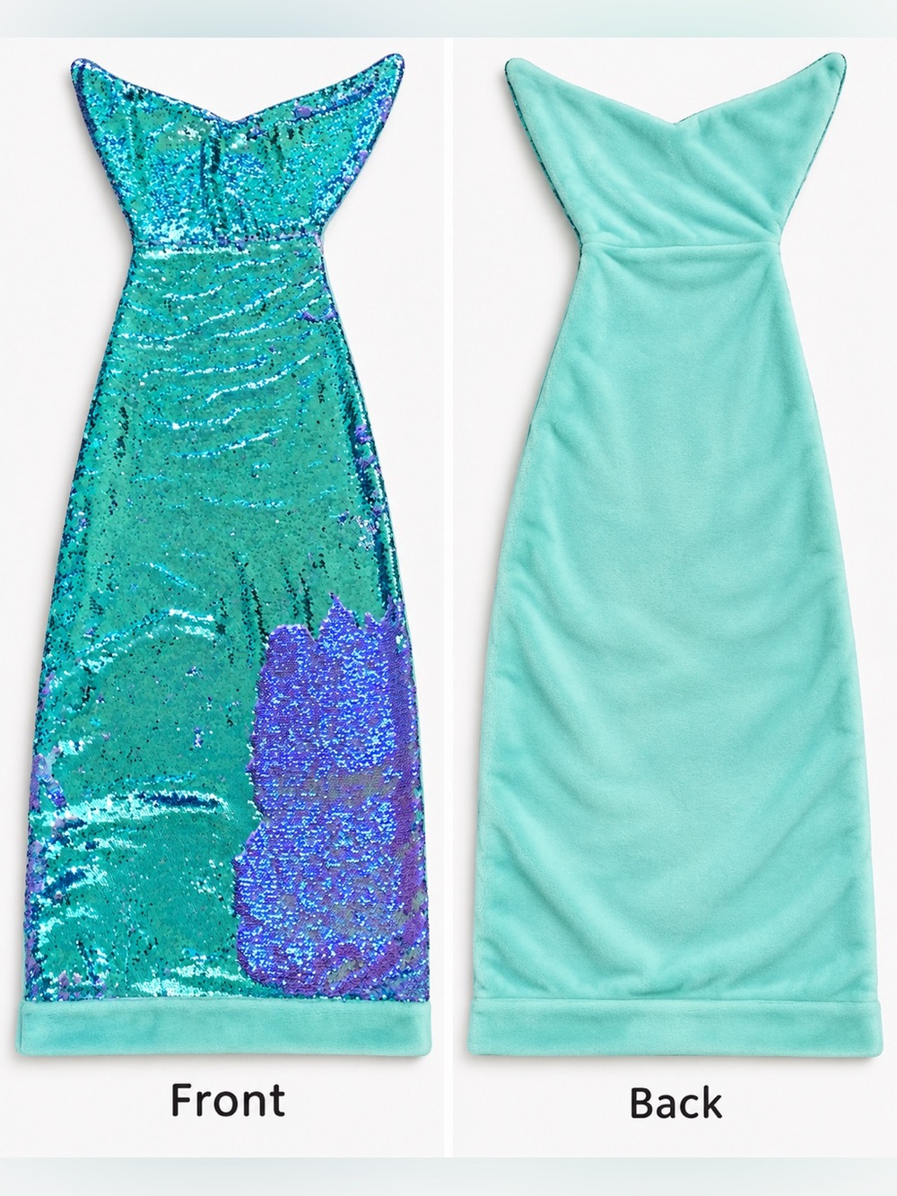 REVERSIBLE SEQUENCE MERMAID TAIL SLEEPING BAG/ BLANKET